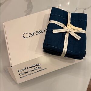 Caraway Navy Tea Towels 100% Organic Cotton